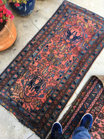 2'5 x 4'10 Antique Persian Malayer Rug - Blue Parakeet Rugs