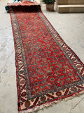 3'6 x 11'9 Antique Persian Runner #2807ML - Blue Parakeet Rugs