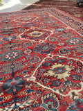 7'10 x 11' Antique village Mahal rug #1962ML / 8x11 Vintage rug - Blue Parakeet Rugs