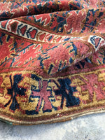 5'4 x 10'3 tribal antique Afghan Beshir Rug - Blue Parakeet Rugs