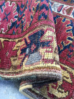 5'4 x 10'3 tribal antique Afghan Beshir Rug - Blue Parakeet Rugs