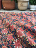 5'4 x 10'3 tribal antique Afghan Beshir Rug - Blue Parakeet Rugs