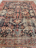 9'1 x 11'5 Antique tribal wool rug #1968 / 9x12 Vintage rug - Blue Parakeet Rugs