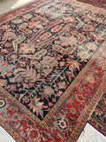 9'1 x 11'5 Antique tribal wool rug #1968 / 9x12 Vintage rug - Blue Parakeet Rugs