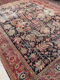 9'1 x 11'5 Antique tribal wool rug #1968 / 9x12 Vintage rug - Blue Parakeet Rugs