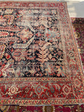 9'1 x 11'5 Antique tribal wool rug #1968 / 9x12 Vintage rug - Blue Parakeet Rugs