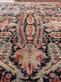 9'1 x 11'5 Antique tribal wool rug #1968 / 9x12 Vintage rug - Blue Parakeet Rugs