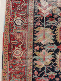9'1 x 11'5 Antique tribal wool rug #1968 / 9x12 Vintage rug - Blue Parakeet Rugs