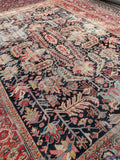 9'1 x 11'5 Antique tribal wool rug #1968 / 9x12 Vintage rug - Blue Parakeet Rugs