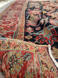 9'1 x 11'5 Antique tribal wool rug #1968 / 9x12 Vintage rug - Blue Parakeet Rugs