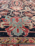 9'1 x 11'5 Antique tribal wool rug #1968 / 9x12 Vintage rug - Blue Parakeet Rugs