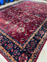9'7 x 13'10 Plum & Palatial Antique Rug #2808ML - Blue Parakeet Rugs
