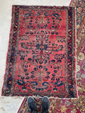 3'4 x 4'8 Antique Persian Lilihan rug #1552 / 3x5 Vintage rug - Blue Parakeet Rugs