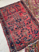 3'4 x 4'8 Antique Persian Lilihan rug #1552 / 3x5 Vintage rug - Blue Parakeet Rugs