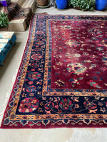 9'7 x 13'10 Plum & Palatial Antique Rug #2808ML - Blue Parakeet Rugs