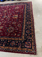 9'7 x 13'10 Plum & Palatial Antique Rug #2808ML - Blue Parakeet Rugs