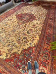 13' x 20' Sultanabad Mahal Legacy rug #2124JLSK / 13x20 Vintage Rug - Blue Parakeet Rugs