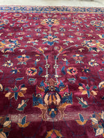 9'7 x 13'10 Plum & Palatial Antique Rug #2808ML - Blue Parakeet Rugs