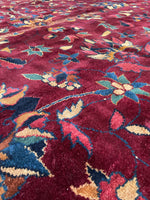9'7 x 13'10 Plum & Palatial Antique Rug #2808ML - Blue Parakeet Rugs