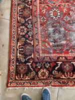 8'10 x 14'10 Antique Palatial Mahal rug #2125 / 9x15 Vintage Rug - Blue Parakeet Rugs