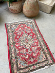 2x3 Antique Persian Scatter Rug #2663 - Blue Parakeet Rugs