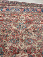 9’4 x 11’9 Antique worn tribal wool rug #1969 / 9x12 Vintage rug - Blue Parakeet Rugs