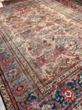 9’4 x 11’9 Antique worn tribal wool rug #1969 / 9x12 Vintage rug - Blue Parakeet Rugs