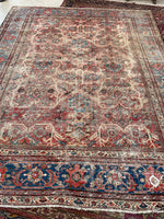 9’4 x 11’9 Antique worn tribal wool rug #1969 / 9x12 Vintage rug - Blue Parakeet Rugs