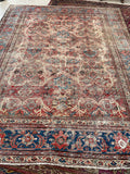 9’4 x 11’9 Antique worn tribal wool rug #1969 / 9x12 Vintage rug - Blue Parakeet Rugs