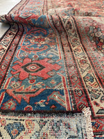 9’4 x 11’9 Antique worn tribal wool rug #1969 / 9x12 Vintage rug - Blue Parakeet Rugs