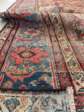 9’4 x 11’9 Antique worn tribal wool rug #1969 / 9x12 Vintage rug - Blue Parakeet Rugs
