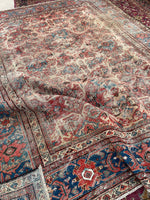 9’4 x 11’9 Antique worn tribal wool rug #1969 / 9x12 Vintage rug - Blue Parakeet Rugs