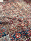 9’4 x 11’9 Antique worn tribal wool rug #1969 / 9x12 Vintage rug - Blue Parakeet Rugs