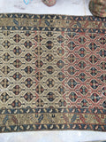 3'9 x 4'8 Antique "ombre" Caucasian rug (#919) - Blue Parakeet Rugs