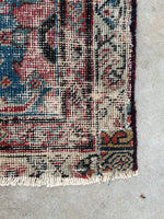 9’4 x 11’9 Antique worn tribal wool rug #1969 / 9x12 Vintage rug - Blue Parakeet Rugs