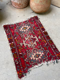 1'10 x 2'4 Vintage Persian Rug Mat #2665 - Blue Parakeet Rugs
