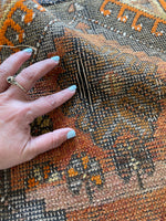 1'3 x 1'9 Antique Turkish Mat #2666 / 1x2 vintage rug - Blue Parakeet Rugs