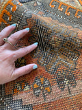 1'3 x 1'9 Antique Turkish Mat #2666 / 1x2 vintage rug - Blue Parakeet Rugs