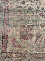 10'7 x 12'7 Square-ish 19th Century Lavar rug #2126 / 11x13 Vintage Rug - Blue Parakeet Rugs