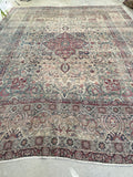 10'7 x 12'7 Square-ish 19th Century Lavar rug #2126 / 11x13 Vintage Rug - Blue Parakeet Rugs
