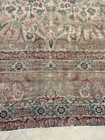 10'7 x 12'7 Square-ish 19th Century Lavar rug #2126 / 11x13 Vintage Rug - Blue Parakeet Rugs