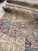 10'7 x 12'7 Square-ish 19th Century Lavar rug #2126 / 11x13 Vintage Rug - Blue Parakeet Rugs