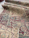 10'7 x 12'7 Square-ish 19th Century Lavar rug #2126 / 11x13 Vintage Rug - Blue Parakeet Rugs