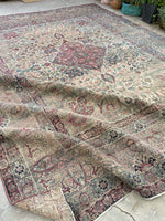 10'7 x 12'7 Square-ish 19th Century Lavar rug #2126 / 11x13 Vintage Rug - Blue Parakeet Rugs