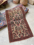 2'7 x 3'10 Antique Persian Scatter Rug #2667 - Blue Parakeet Rugs