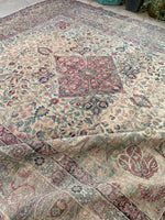 10'7 x 12'7 Square-ish 19th Century Lavar rug #2126 / 11x13 Vintage Rug - Blue Parakeet Rugs