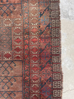 5’ x 7’4 Antique Turkoman rug #2475