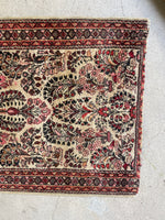 2'7 x 3'10 Antique Persian Scatter Rug #2667 - Blue Parakeet Rugs