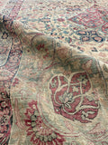 10'7 x 12'7 Square-ish 19th Century Lavar rug #2126 / 11x13 Vintage Rug - Blue Parakeet Rugs