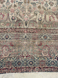 10'7 x 12'7 Square-ish 19th Century Lavar rug #2126 / 11x13 Vintage Rug - Blue Parakeet Rugs